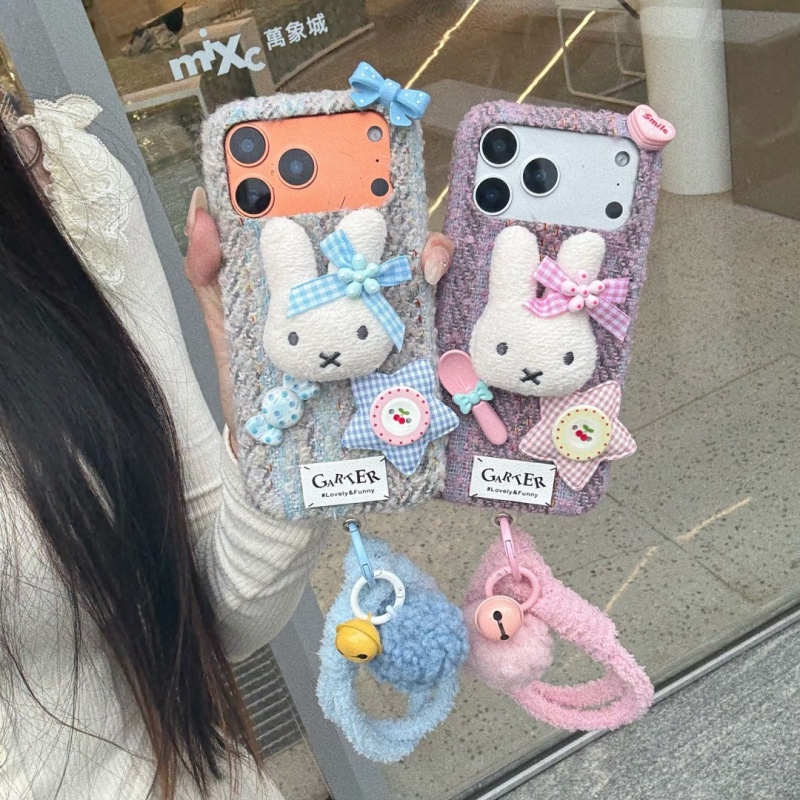 Cute Cartoon Wrist Strap Silicone Case - ﻿Fashion Ins Cute Cartoon fluffy doll