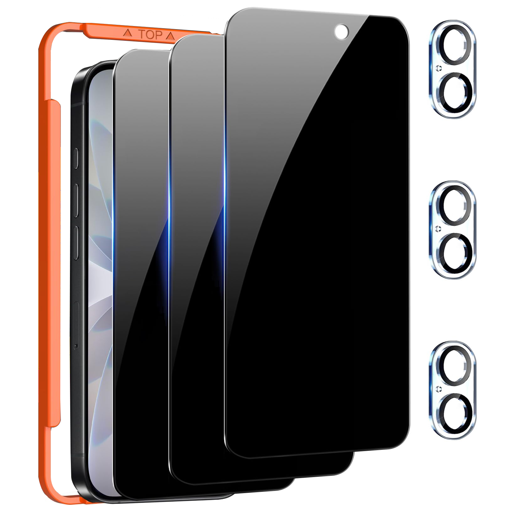 Anti Spy Privacy Glass Case - 3 Pack Privacy Screen Protector for