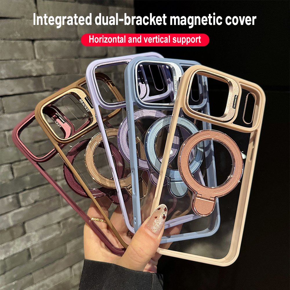 Clear Shockproof Bumper Case - For Magsafe Magnetic Holder Phone Case