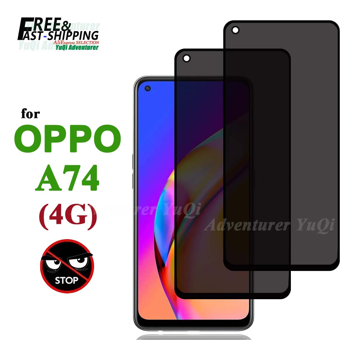 Anti Spy Privacy Glass Case - Anti Spy Screen Protector For OPPO