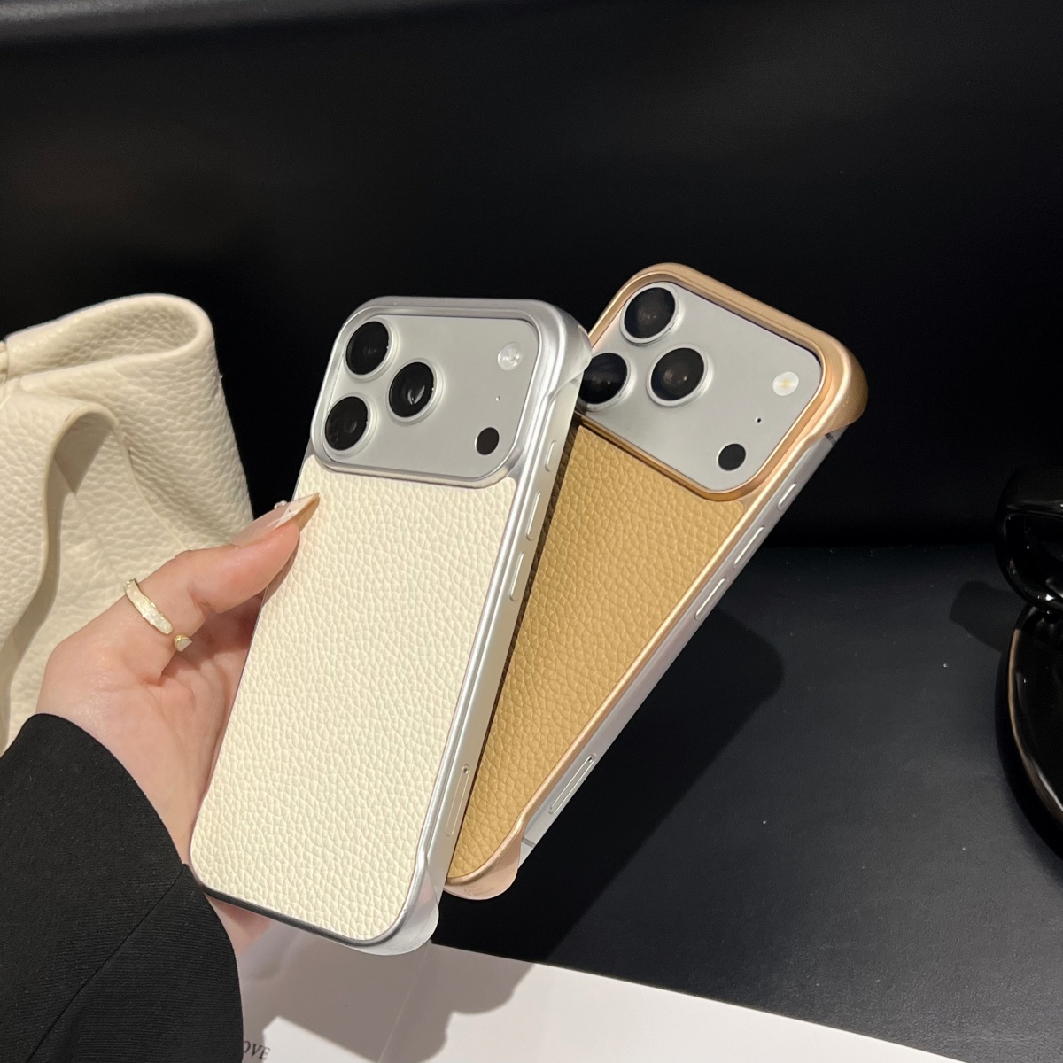 Ultra Thin Frameless Phone Cover - Ultra Thin Frameless Cooling Lychee Leather