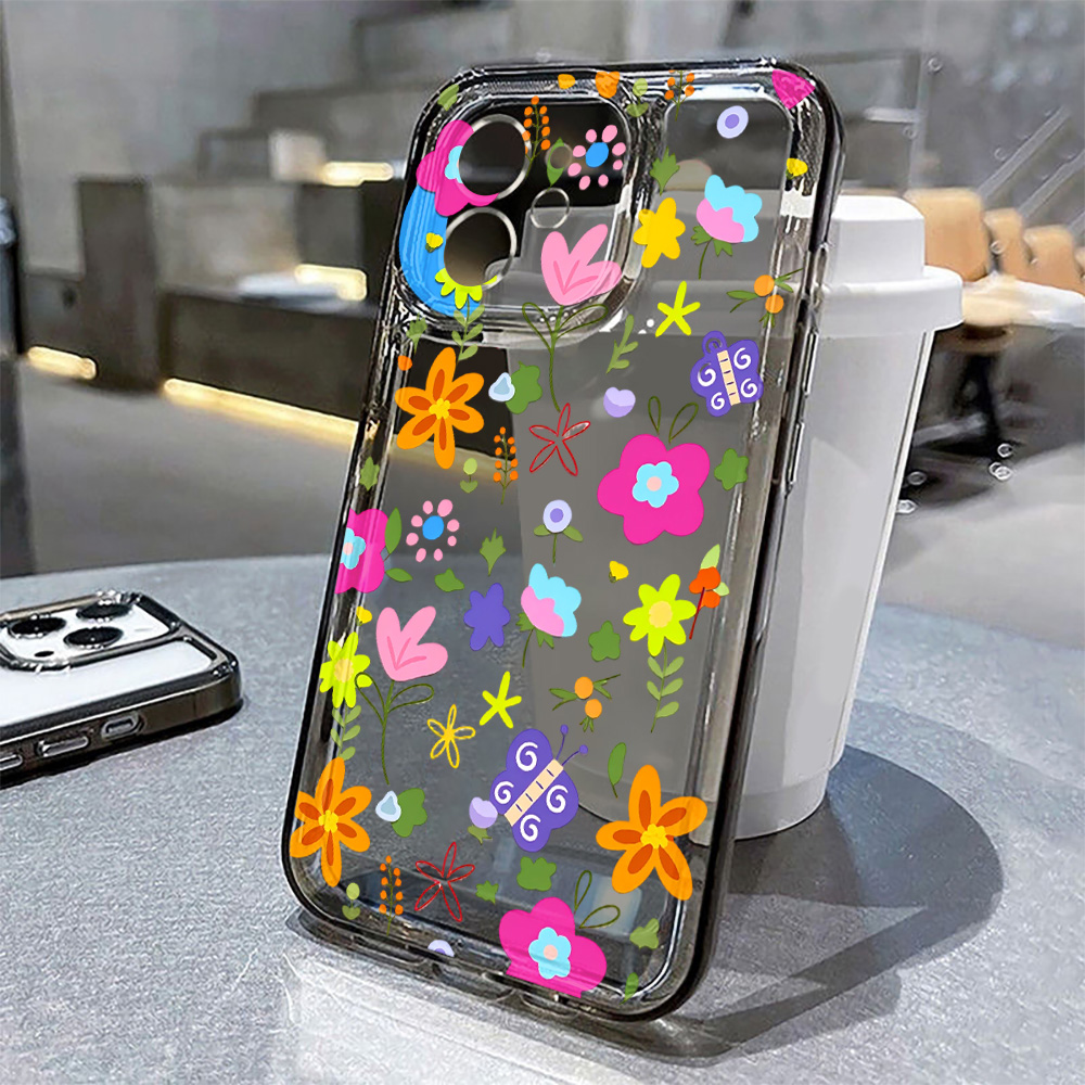 Colorful Flower Clear Phone Ca - Clear Shockproof Bumper Case recension och pris