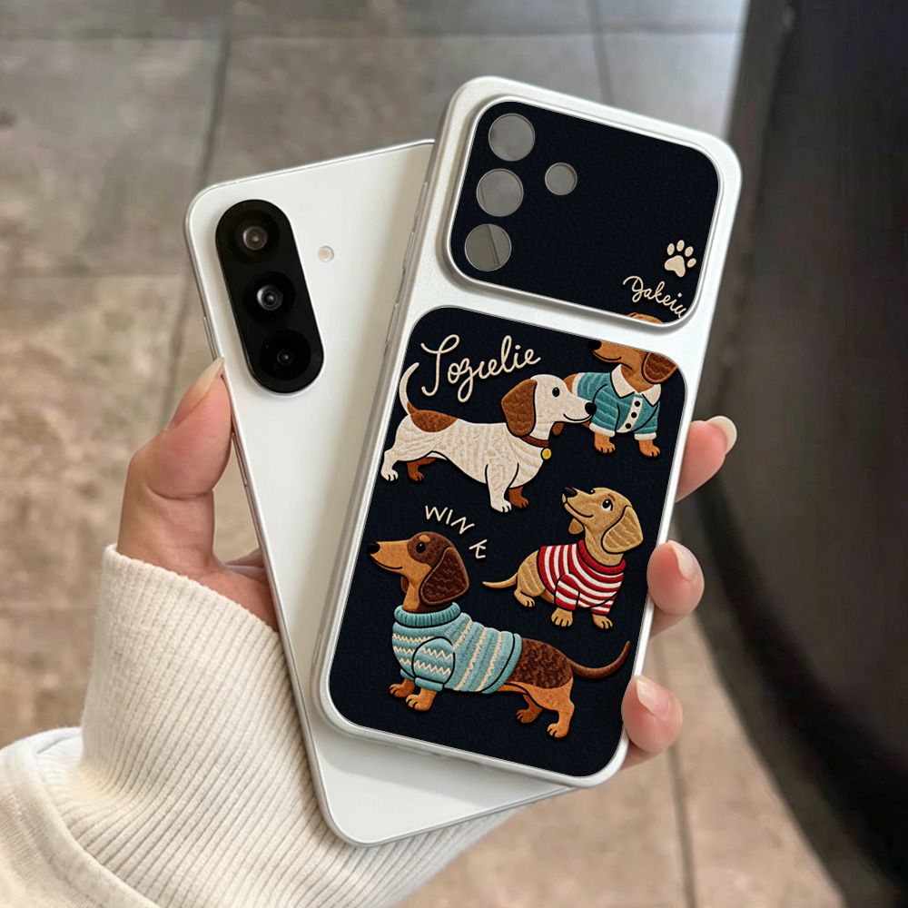 Cartoon Dachshund Phone Case F - Cute Cartoon Wrist Strap Silicone Case recension och pris