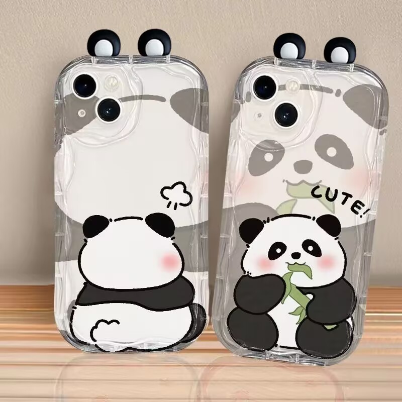 Cute Panda Wrist Strap Case Fo - Cute Cartoon Wrist Strap Silicone Case recension och pris