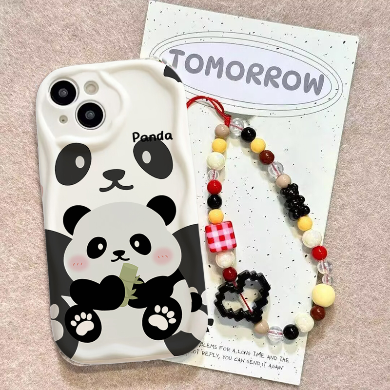Cute Panda Wrist Strap Case Fo - Cute Cartoon Wrist Strap Silicone Case recension och pris