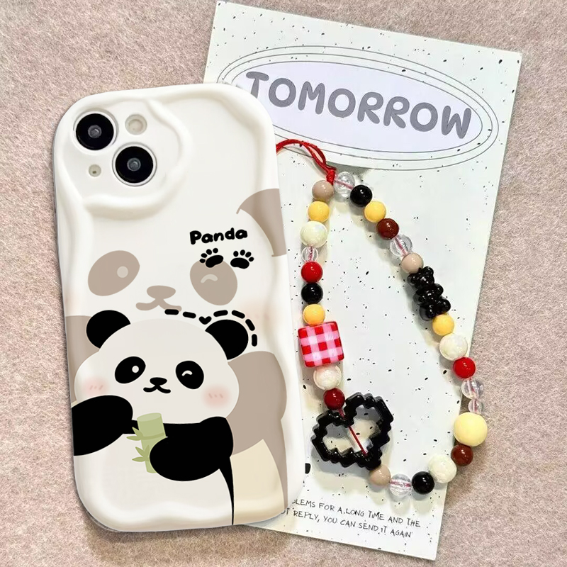 Cute Panda Wrist Strap Case Fo - Cute Cartoon Wrist Strap Silicone Case recension och pris