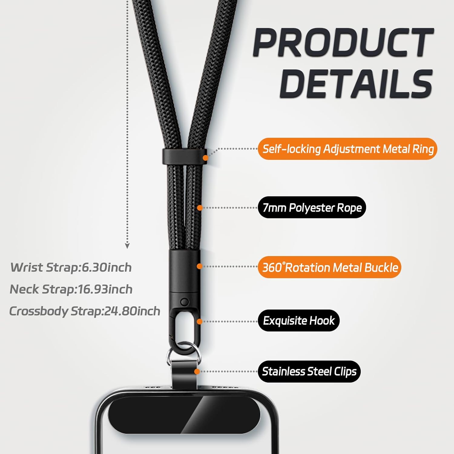 Universal Phone Lanyard with C - Crossbody Lanyard Neck Strap Case recension och pris