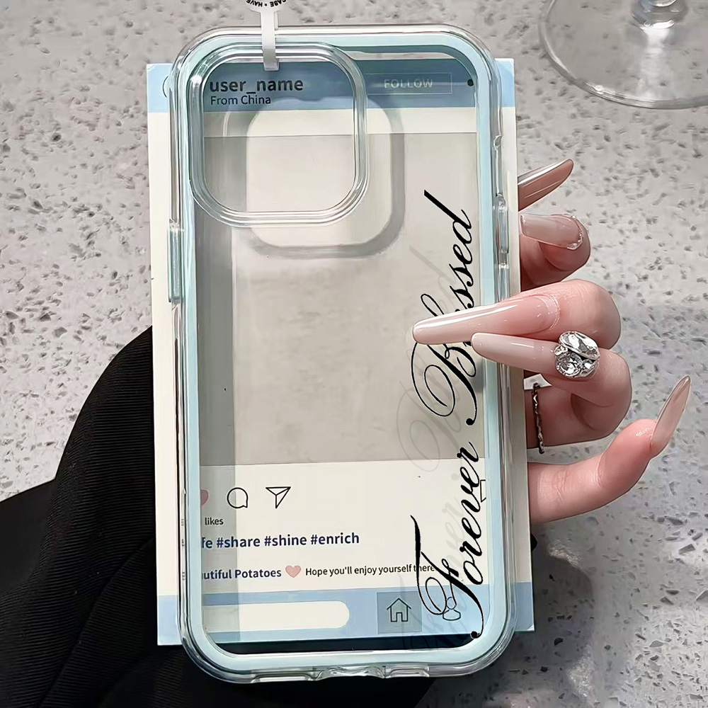 Forever Blessed Simple Clear P - Clear Shockproof Bumper Case recension och pris