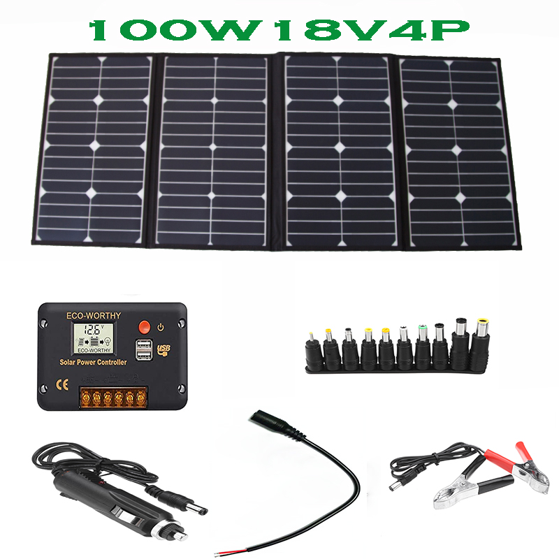 Portable 100 Watt Folding Sola - Chargers recension och pris
