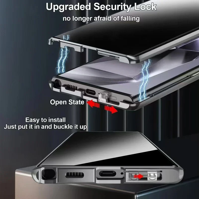 Metal Phone Case Double sided  - Anti Spy Privacy Glass Case recension och pris
