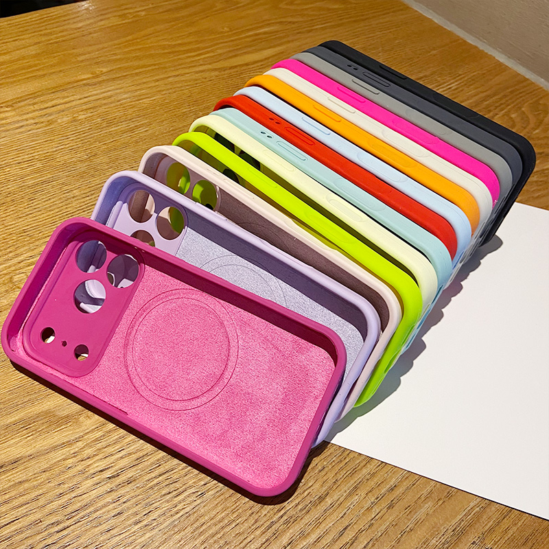 Color Blocking Liquid Silicone - Liquid Silicone Magnetic Phone Case recension och pris