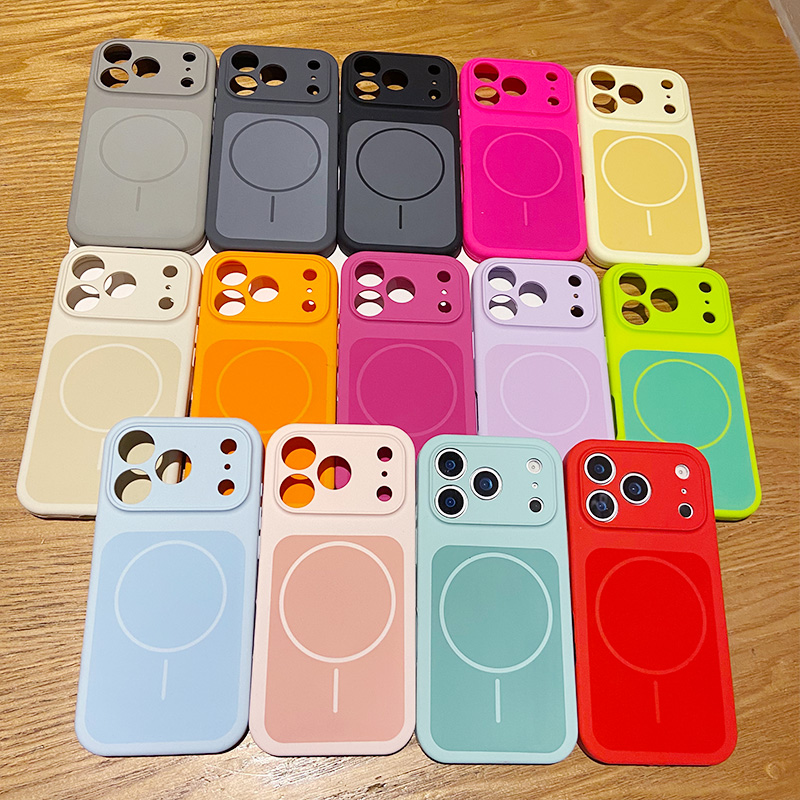 Color Blocking Liquid Silicone - Liquid Silicone Magnetic Phone Case recension och pris