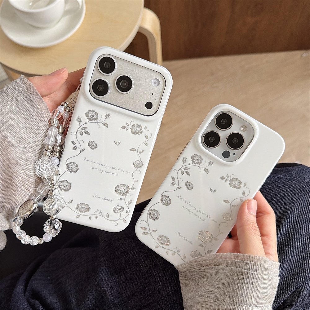 Vintage Silver Rose Garden Pho - Vintage Floral Pattern Soft Case recension och pris