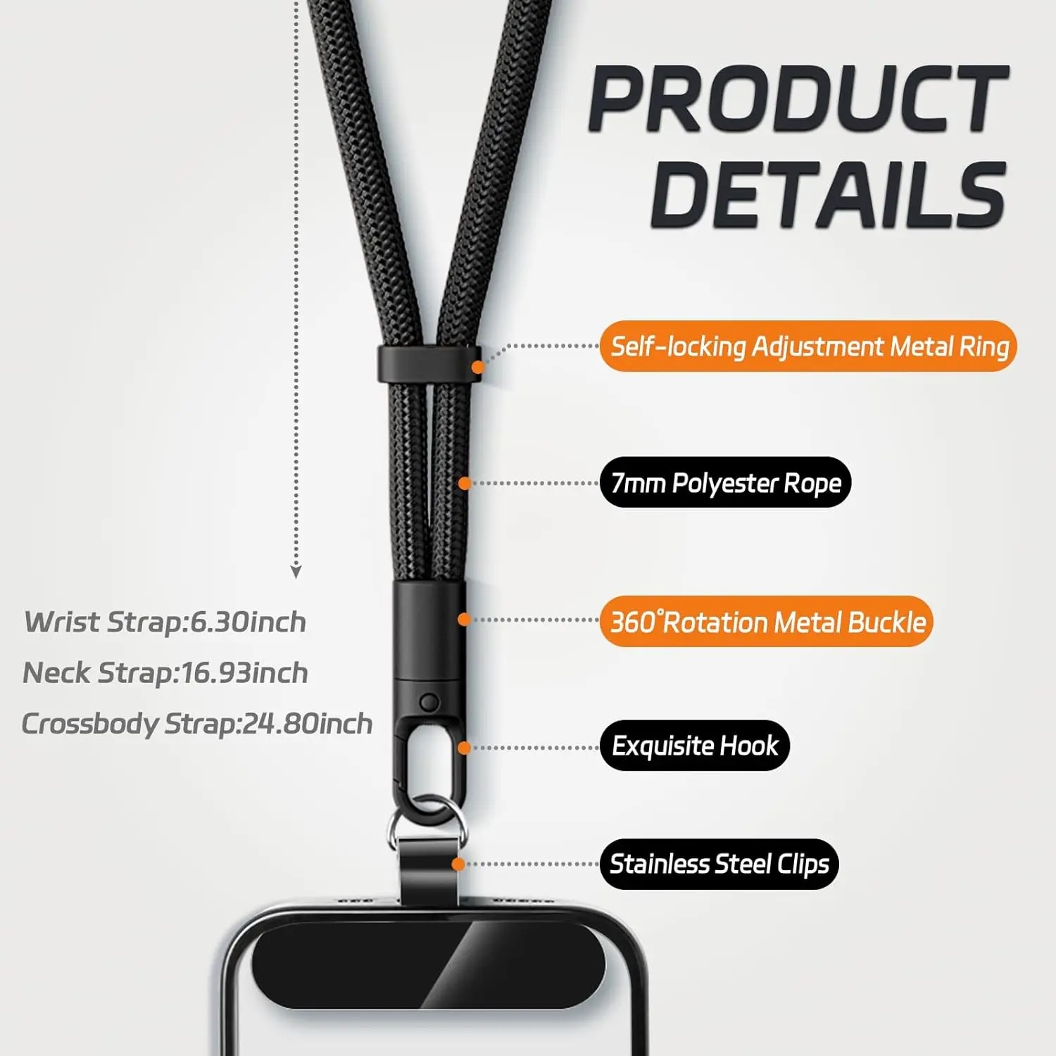 Universal Phone Lanyard with C - Crossbody Lanyard Neck Strap Case recension och pris