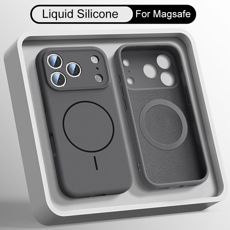 Luxury Liquid Silicone Case Fo - Liquid Silicone Magnetic Phone Case recension och pris