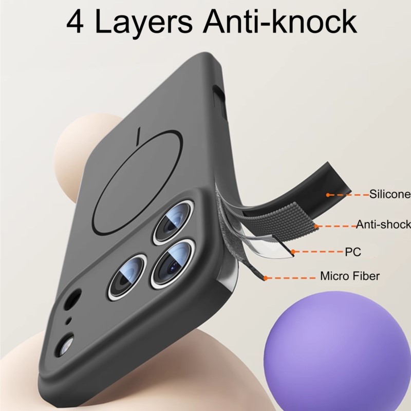 Luxury Liquid Silicone Case Fo - Liquid Silicone Magnetic Phone Case recension och pris