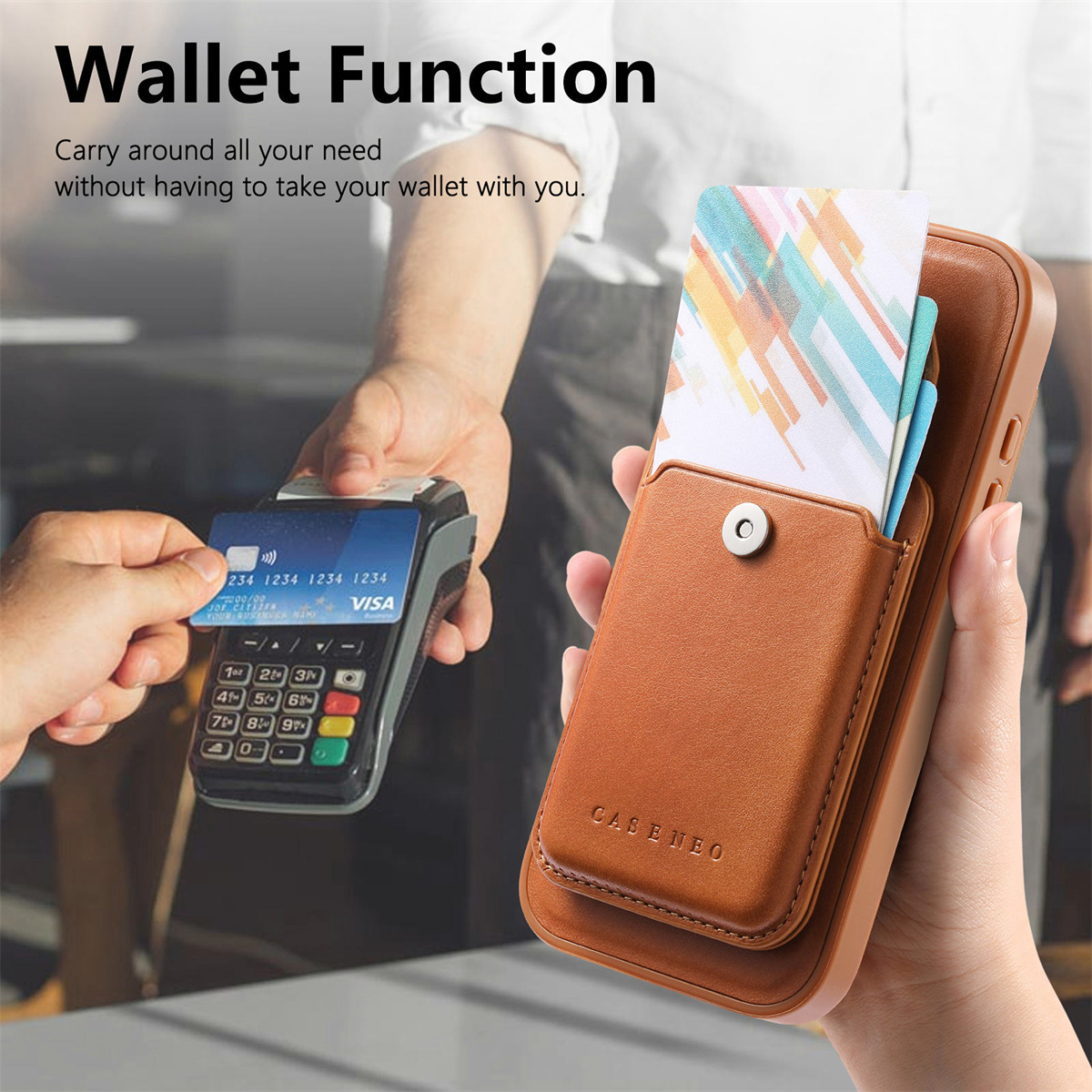 Detachable Magnetic 2 in 1 Lea - Leather Wallet Card Holder Phone Cover recension och pris