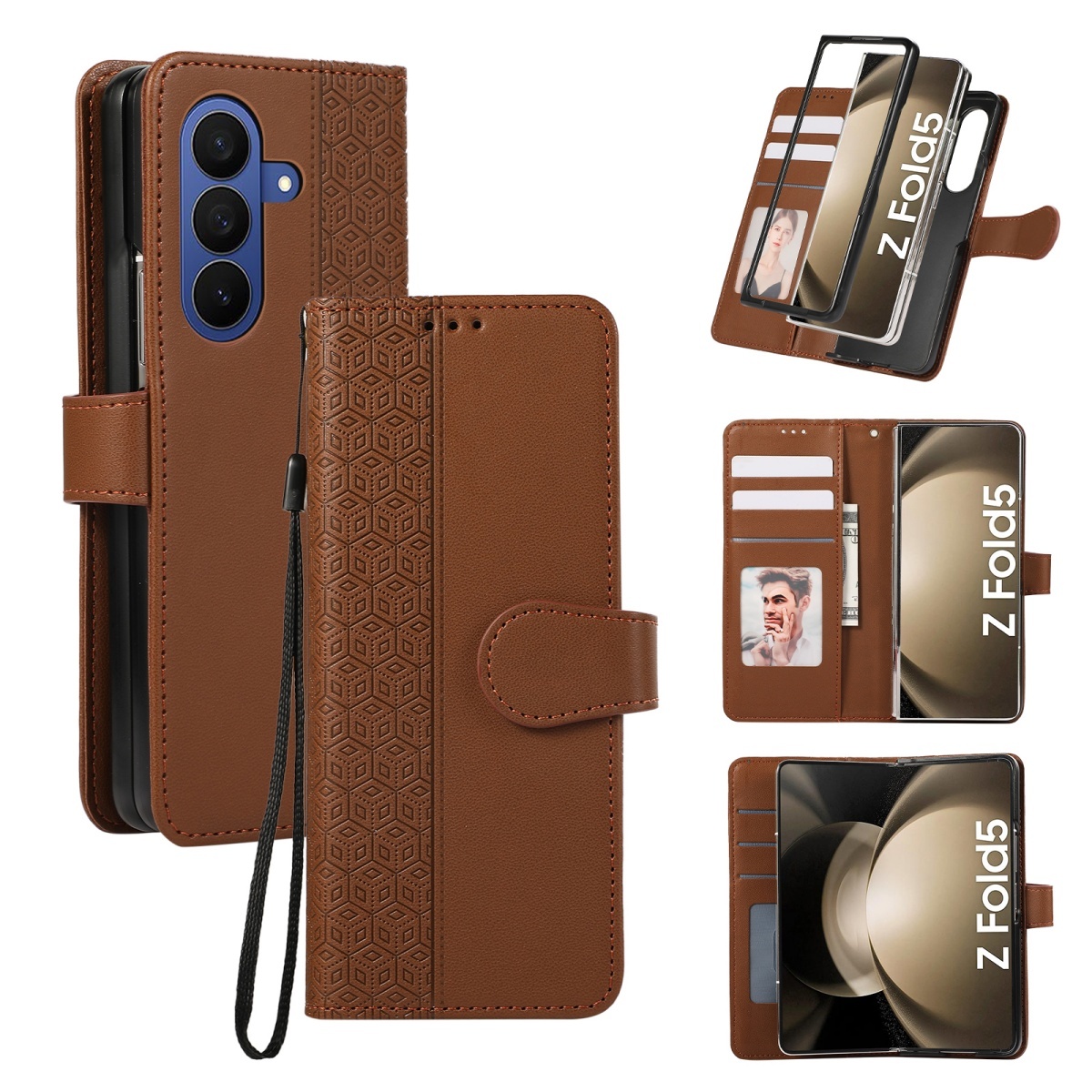 Flip Leather Wrist Strap Phone - Leather Wallet Card Holder Phone Cover recension och pris