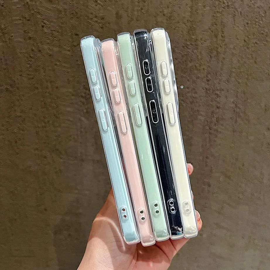 Luxury Candy Color Frame Clear - Clear Shockproof Bumper Case recension och pris