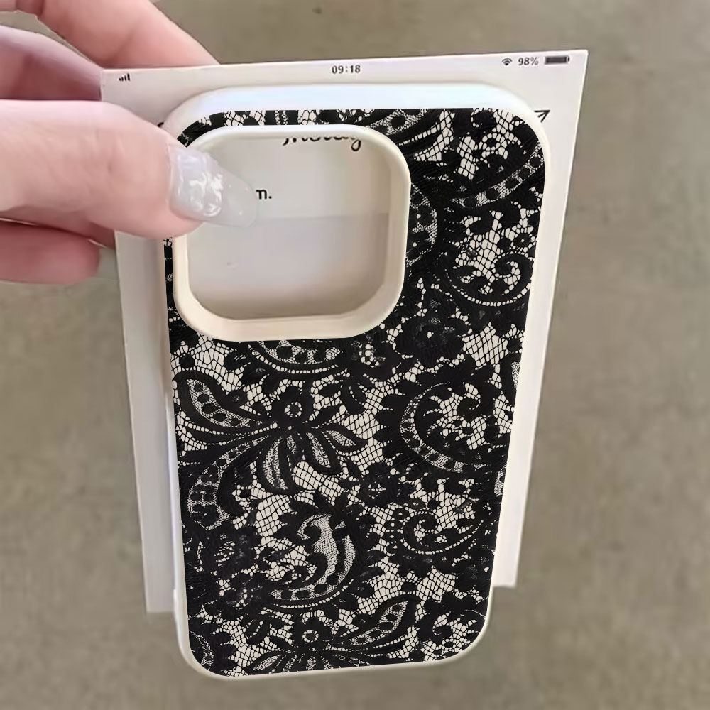 Black Vintage Floral Lace Lych - Vintage Floral Pattern Soft Case recension och pris