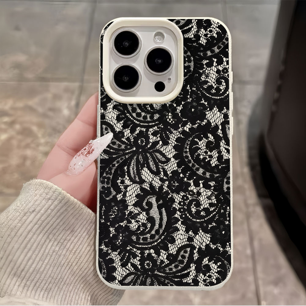 Black Vintage Floral Lace Lych - Vintage Floral Pattern Soft Case recension och pris