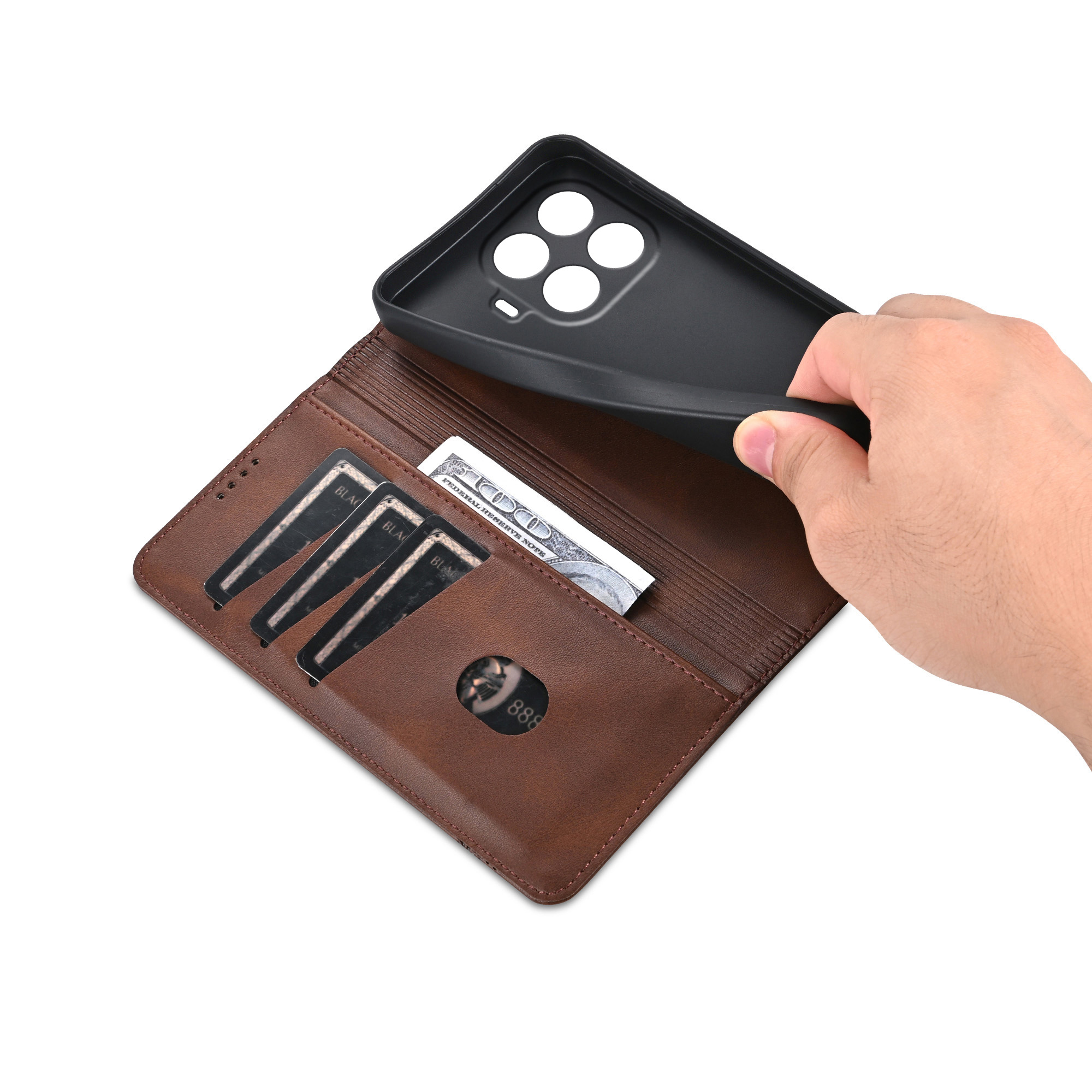 Business Flip Leather Phone Ca - Leather Wallet Card Holder Phone Cover recension och pris