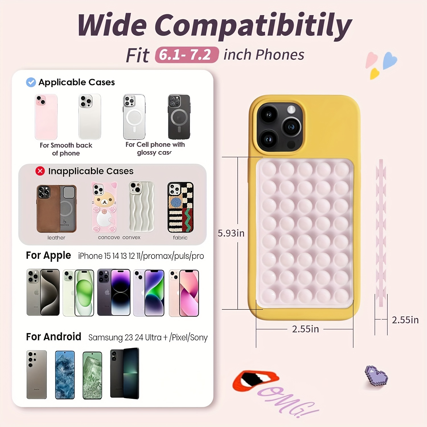2pcs Double-Sided Silicone Suc - Phone Stands recension och pris