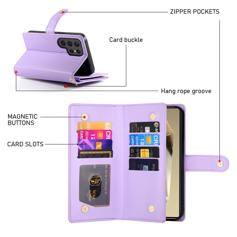 Zipper Crossbody Phone Case fo - Leather Wallet Card Holder Phone Cover recension och pris